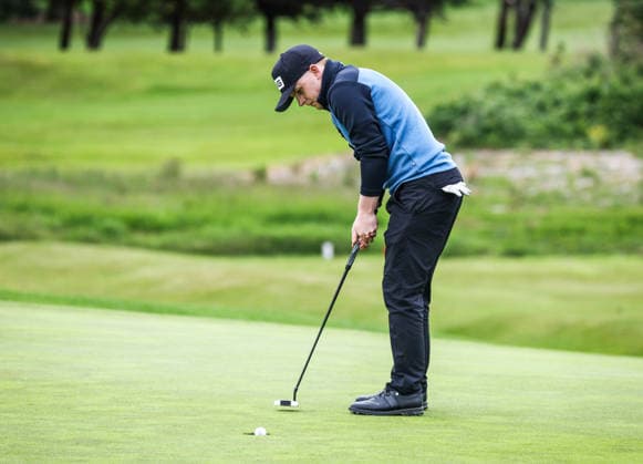 REPRO FREE *PRESS RELEASE NO REPRODUCTION FEE* EDITORIAL USE ONLY Connacht Men s Open Stroke Play Championship, Galway Golf Club, Galway 6 6 2026 David Kitt sinks a putt on the 18th to win the Championship David Kitt sinks a putt on the 18th to win the Championship 6 6 2026  Copyright: x INPHO TomxMaherx RDR_7410
