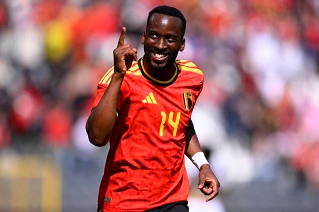 Belgium v Tunisia UEFA International Friendly, Länderspiel, Nationalmannschaft Game BRUSSELS, BELGIUM - JUNE 06 : Lukebakio Dodi forward of Belgium celebrates after scoring a goal to make it 4-0 during the pre-World Cup international friendly game match between Belgium and Tunisia in preparation of the FIFA 2026 World Cup Football Championship on June 6, 2026 in Brussels, Belgium, 06 06 2026 Brussels Belgium  Copyright: xTomasxSiskx