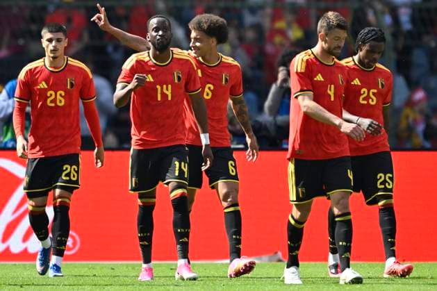 Belgium v Tunisia UEFA International Friendly, Länderspiel, Nationalmannschaft Game BRUSSELS, BELGIUM - JUNE 06 : Lukebakio Dodi forward of Belgium celebrates scoring a goal during the pre-World Cup international friendly game match between Belgium and Tunisia in preparation of the FIFA 2026 World Cup Football Championship on June 6, 2026 in Brussels, Belgium, 06 06 2026 Brussels Belgium  Copyright: xNicoxVereeckenx