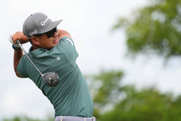 DUBLIN, OH - JUNE 06: Ryo Hisatsune of Japan plays his shot from the first tee during third round of the Memorial Tournament on June 06, 2026 at the Muirfield Village Golf Club in Dublin, Ohio. (Photo by Jason Mowry Icon Sportswire) GOLF: JUN 06 PGA, Golf Herren the Memorial Tournament presented by Workday EDITORIAL USE ONLY Icon260606002