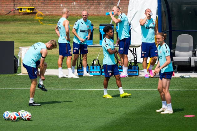 World Cup 2026 Greensboro, USA 20260606 Norways Fredrik Aursnes, Oscar Bobb, Erling Braut Haaland and Thelo Aasgaard during training with the Norwegian mens national soccer team at The University of North Carolina Greensboro UNCG Photo Fredrik Varfjell NTB Greensboro USA EDITORIAL USE ONLY RESTRICTED USE FOR BETTING COMPANIES  Copyright: xFredrikxVarfjellx xNTBx