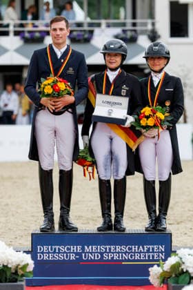 BALVE - LONGINES Balve Optimum 2026, BALVE - LONGINES Balve Optimum 2026 WERTH Isabell (GER), WANDRES Frederic (GER), SCHUERMANN Charlott-Maria (GER) Meisterehrung Deutsche Meisterschaften Dressur Grand Prix Special 2026 Dressurprüfung Kl.S