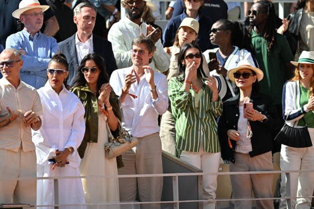 2026 French Open (Roland-Garros) - Women s singles final PARIS, FRANCE - JUNE 06: Ines de Ramon and Brad Pitt celebrate the Mirra Andreeva after winning the women s final singles match on day 14 of the French Open tennis tournament on Court Philippe-Chatrier at the Roland-Garros Complex in Paris, France on June 6, 2026. Mustafa Yalcin Anadolu Paris France. Editorial use only. Please get in touch for any other usage.  Copyright: x2026xAnadoluxMustafaxYalcinx
