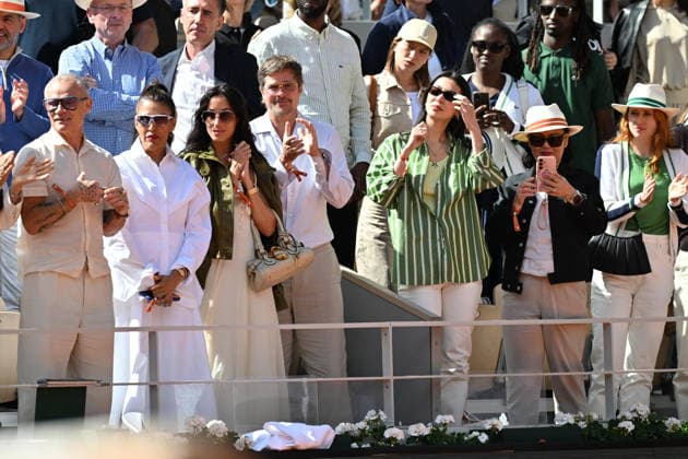 2026 French Open (Roland-Garros) - Women s singles final PARIS, FRANCE - JUNE 06: Ines de Ramon and Brad Pitt celebrate the Mirra Andreeva after winning the women s final singles match on day 14 of the French Open tennis tournament on Court Philippe-Chatrier at the Roland-Garros Complex in Paris, France on June 6, 2026. Mustafa Yalcin Anadolu Paris France. Editorial use only. Please get in touch for any other usage.  Copyright: x2026xAnadoluxMustafaxYalcinx