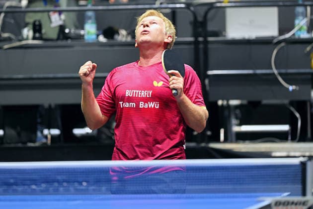 Torben Wosik gewinnt mit 3:0 gegen Michael Fuchs. GER Erfurt TT Finals 2026 Deutsche Meisterschaft, Tischtennis Messehalle Erfurt 06.06.2026. GER Erfurt TT Finals 2026 Deutsche Meisterschaft, Tischtennis Messehalle Erfurt 06.06.2026 Thueringen Deutsche Meiterschaft 06.06.2026 Erfurt Copyright: xEibner-Pressefoto JoergxHirschx EP_JHH