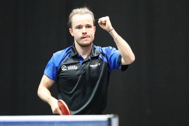 Marius Henninger beim Jubel, Punktgewinn. GER Erfurt TT Finals 2026 Deutsche Meisterschaft, Tischtennis Messehalle Erfurt 06.06.2026. GER Erfurt TT Finals 2026 Deutsche Meisterschaft, Tischtennis Messehalle Erfurt 06.06.2026 Thueringen Deutsche Meiterschaft 06.06.2026 Erfurt Copyright: xEibner-Pressefoto JoergxHirschx EP_JHH