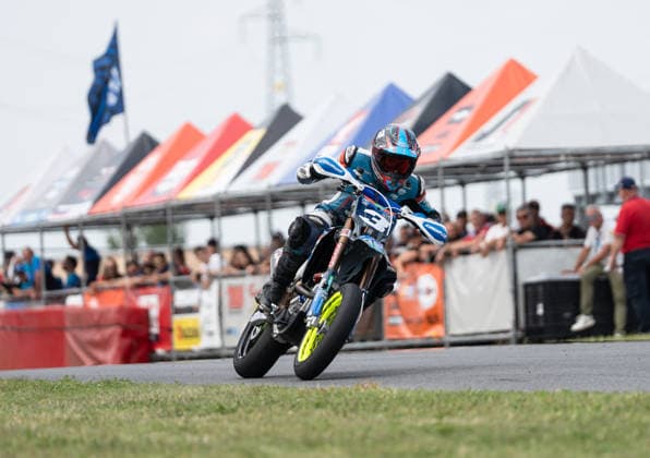 Motori - Supermoto - FIM Supermoto World Championship, WM, Weltmeisterschaft 2026 - Grand Prix of Piedmont Photo by IPA ABACAPRESS.COM85395660 - Bonnal Steve (FRA) - TM - TVS Racing during FIM Supermoto World Championship 2026 - Grand Prix of Piemonte, Supermoto race in Busca, Italy, June 06 2026 Busca Italy  Copyright: xIPAxSport ABACAx