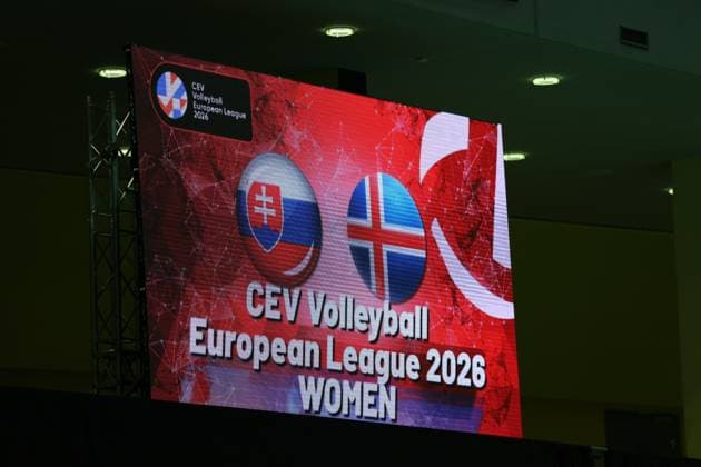 06.June. 2026 – Volleyball – CEV Volleyball European League 2026 - Women ,ICELAND vs SLOVAKIA Match score displayed before the start of the game. Lower Austria Lower Austria , AUSTRIA – Multiversum Schwechat Multiversum Schwechat AUSTRIA