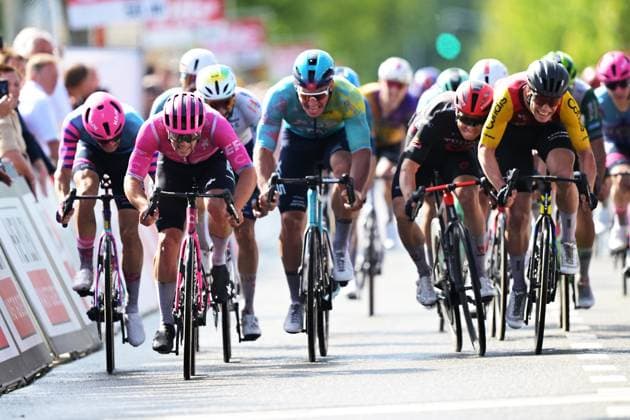 British Noah Hobbs of EF Education-EasyPost wins the sprint in the Heistse Pijl cycling race, 187,5km from Vosselaar to Heist-op-den-Berg, Saturday 06 June 2026. DAVIDxPINTENS  x176311128x