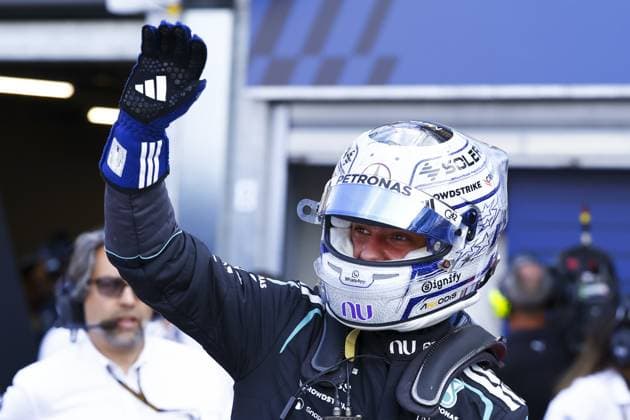 MONACO - Kimi Antonelli (Mercedes) celebrates the victory after qualifying at the Circuit de Monaco ahead of the Monaco Grand Prix. SEM VAN DER WAL ANP xVIxANPxSportx xxANPxIVx 560286207 originalFilename: 560286207.jpg