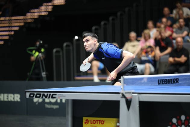 Anca Vladimir beim Aufschlag. GER Erfurt TT Finals 2026 Deutsche Meisterschaft, Tischtennis Messehalle Erfurt 06.06.2026. GER Erfurt TT Finals 2026 Deutsche Meisterschaft, Tischtennis Messehalle Erfurt 06.06.2026 Thueringen Deutsche Meiterschaft 06.06.2026 Erfurt Copyright: xEibner-Pressefoto JoergxHirschx EP_JHH