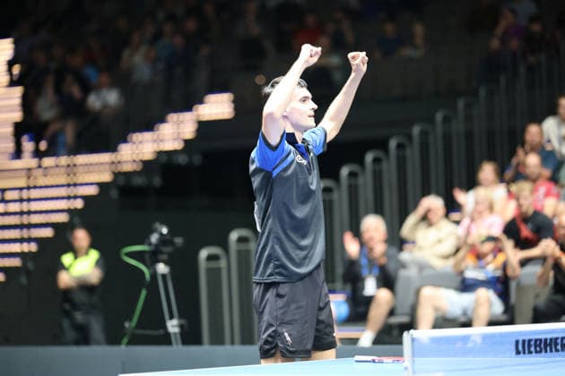 Anca Vladimir gewinnt im fünften Satz gegen Florian Bluhm mit 3:2. GER Erfurt TT Finals 2026 Deutsche Meisterschaft, Tischtennis Messehalle Erfurt 06.06.2026. GER Erfurt TT Finals 2026 Deutsche Meisterschaft, Tischtennis Messehalle Erfurt 06.06.2026 Thueringen Deutsche Meiterschaft 06.06.2026 Erfurt Copyright: xEibner-Pressefoto JoergxHirschx EP_JHH