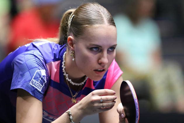 Annett Kaufmann im Fokus. GER Erfurt TT Finals 2026 Deutsche Meisterschaft, Tischtennis Messehalle Erfurt 06.06.2026. GER Erfurt TT Finals 2026 Deutsche Meisterschaft, Tischtennis Messehalle Erfurt 06.06.2026 Thueringen Deutsche Meiterschaft 06.06.2026 Erfurt Copyright: xEibner-Pressefoto JoergxHirschx EP_JHH