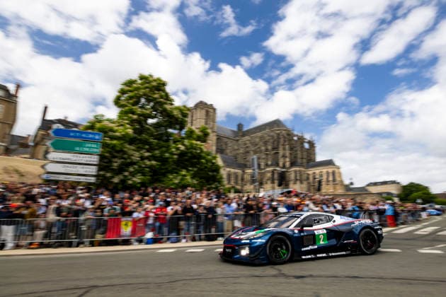 24 HEURES DU MANS 2026 - CITY CENTRE PARADE 02 JEFRI IBRAHIM Prince (mas), HANAFIN Lorcan (gbr), GREEN Ben (gbr), TF Corvette Z06 LMGT3.R 20, LM GT3, action during the City Center Parade of the 24 Hours of Le Mans 2026, 3rd round of the 2026 FIA World Endurance Championship, on June 6, 2026 in Le Mans, France - Le MansFrance  Copyright: xJULIENxDELFOSSEx