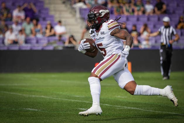 AMERICAN FOOTBALL - AFLE, Vikings vs Fire VIENNA,AUSTRIA,06.JUN.26 - AMERICAN FOOTBALL - AFLE, American Football League Europe, Vienna Vikings vs Rhein Fire. Image shows Nazir Streater (Rhein Fire).  GEPAxpictures xDavidxBitzan