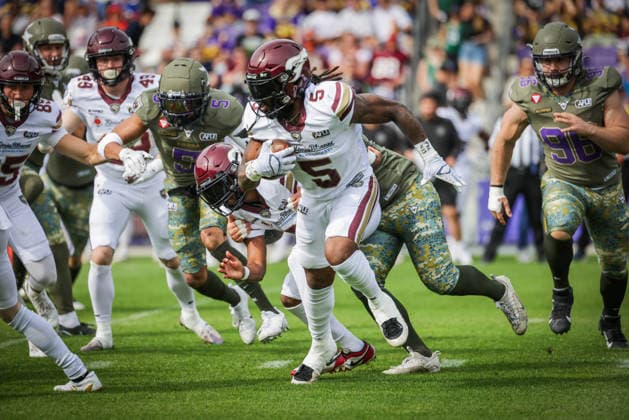 AMERICAN FOOTBALL - AFLE, Vikings vs Fire VIENNA,AUSTRIA,06.JUN.26 - AMERICAN FOOTBALL - AFLE, American Football League Europe, Vienna Vikings vs Rhein Fire. Image shows Nazir Streater (Rhein Fire).  GEPAxpictures xDavidxBitzan