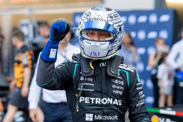 RECORD DATE NOT STATED 6th June 2026: Circuit de Monaco, Monaco: Formula One Monaco Grand Prix, Qualifying Day; Kimi Antonelli (12) of Italy and Mercedes-AMG PETRONAS Formula One Team celebrates his victory during qualifying BobxKupbens