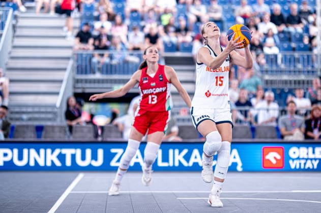 Warszawa 06.06.2026. 3x3 Basketball World Cup Day 6 in Warsaw, Poland. Netherlands - Hungary match --- Mistrzostwa Swiata w koszykowce 3x3 Dzien 6 w Warszawie. Mecz Holandia - Wegry Persons Shown : Reka Lelik Lotte van Kruistum Fot. Kai Taller Arena Akcji NEWSPIX.PL --- newspix.pl 