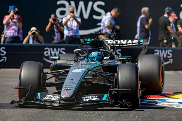 RECORD DATE NOT STATED 6th June 2026: Circuit de Monaco, Monaco: Formula One Monaco Grand Prix, Qualifying Day; George Russell in his Mercedes-AMG Petronas F1 Team Mercedes F1 W17 Mercedes-AMG F1 M17 during qualifying TimxWilliams