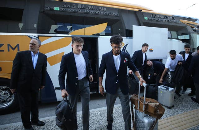 Iran National Football Team departs Antalya for 2026 FIFA World Cup, WM, Weltmeisterschaft, Fussball after training camp ANTALYA, TURKIYE - JUNE 6: Ramin Rezaeian and Said Ezatolahi of Iran arrive CIP Terminal at Antalya Airport before departing for Tijuana, Mexico as part of Iranian national soccer team s preparations for the 2026 FIFA World Cup after completing its training camp in Antalya, Turkiye on June 6, 2026. <!--TgQPHd --><!--TgQPHd --> Fatih Hepokur Anadolu Antalya Turkey. Editorial use only. Please get in touch for any other usage.  Copyright: x2026xAnadoluxFatihxHepokurx