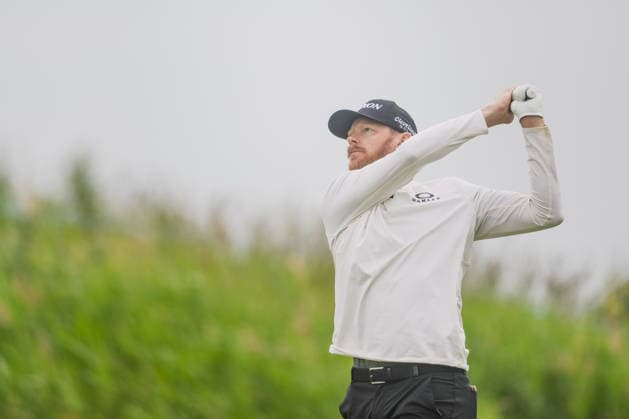 AMSTERDAM, NETHERLANDS - JUNE 06: Sebastian Söderberg of Sweden plays his second shot from the fairway of the 16th hole during the third round of the KLM Open at The International on June 6, 2026 in Amsterdam, Netherlands. Credit: Andy Astfalck NurPhoto Netherlands Copyright: xAndyxAstfalckx