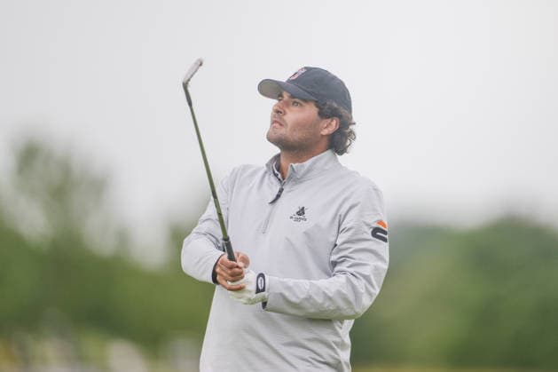 AMSTERDAM, NETHERLANDS - JUNE 06: Eugenio Chacarra of Spain plays his second shot from the fairway of the 16th hole during the third round of the KLM Open at The International on June 6, 2026 in Amsterdam, Netherlands. Credit: Andy Astfalck NurPhoto Netherlands Copyright: xAndyxAstfalckx