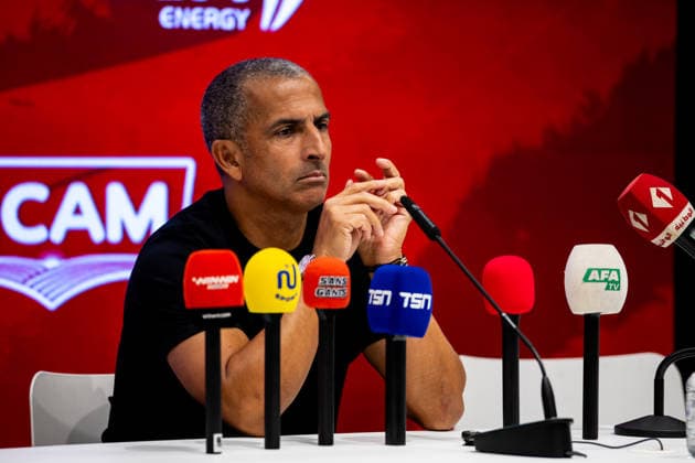 BRUSSELS, BELGIUM - JUNE 6: Tunisia head coach Sabri Lamouchi attends a press conference, PK, Pressekonferenz after the International Friendly, Länderspiel, Nationalmannschaft match between Belgium and Tunisia at King Baudouin Stadium on June 6, 2026 in Brussels, Belgium.  Copyright: xRenexNijhuis MBxMediax
