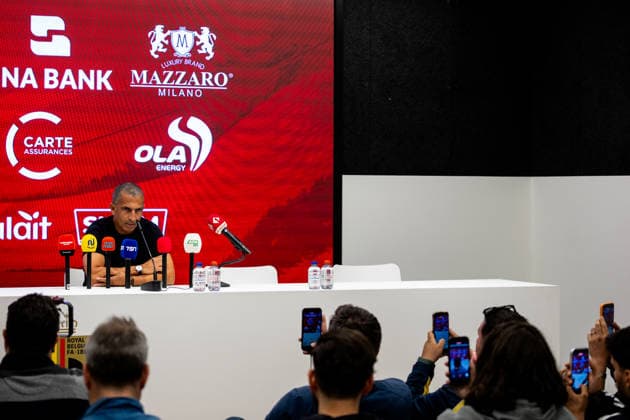 BRUSSELS, BELGIUM - JUNE 6: Tunisia head coach Sabri Lamouchi attends a press conference, PK, Pressekonferenz after the International Friendly, Länderspiel, Nationalmannschaft match between Belgium and Tunisia at King Baudouin Stadium on June 6, 2026 in Brussels, Belgium.  Copyright: xRenexNijhuis MBxMediax