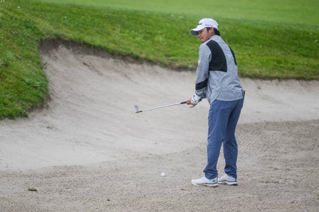 AMSTERDAM, NETHERLANDS - JUNE 06: Kazuma Kobori of New Zealand plays his second shot from the fairway of the 16th hole during the third round of the KLM Open at The International on June 6, 2026 in Amsterdam, Netherlands. Credit: Andy Astfalck NurPhoto Netherlands Copyright: xAndyxAstfalckx