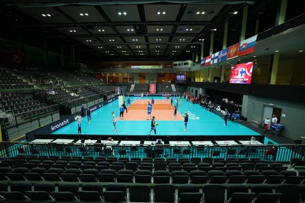 06.June. 2026 – Volleyball – CEV Volleyball European League 2026 - Men ,MONTENEGRO vs FINLAND general view of the stadium Lower Austria Lower Austria , AUSTRIA – Multiversum Schwechat Multiversum Schwechat AUSTRIA