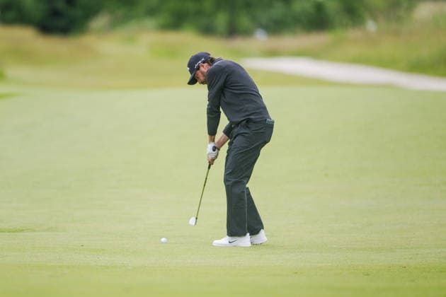 AMSTERDAM, NETHERLANDS - JUNE 06: Frederic Lacroix of France plays his second shot from the fairway of the 16th hole during the third round of the KLM Open at The International on June 6, 2026 in Amsterdam, Netherlands. Credit: Andy Astfalck NurPhoto Netherlands Copyright: xAndyxAstfalckx