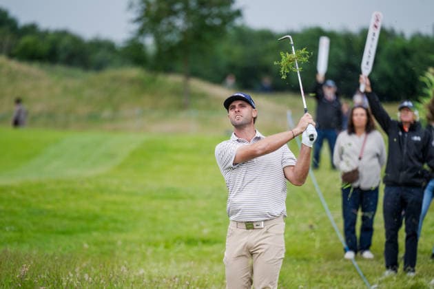 AMSTERDAM, NETHERLANDS - JUNE 06: Adri Arnaus of Spain plays his second shot from the fairway of the 16th hole during the third round of the KLM Open at The International on June 6, 2026 in Amsterdam, Netherlands. Credit: Andy Astfalck NurPhoto Netherlands Copyright: xAndyxAstfalckx