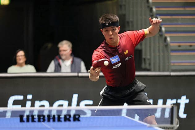 Dang Qiu beim blocken. GER Erfurt TT Finals 2026 Deutsche Meisterschaft, Tischtennis Messehalle Erfurt 06.06.2026. GER Erfurt TT Finals 2026 Deutsche Meisterschaft, Tischtennis Messehalle Erfurt 06.06.2026 Thueringen Deutsche Meiterschaft 06.06.2026 Erfurt Copyright: xEibner-Pressefoto JoergxHirschx EP_JHH