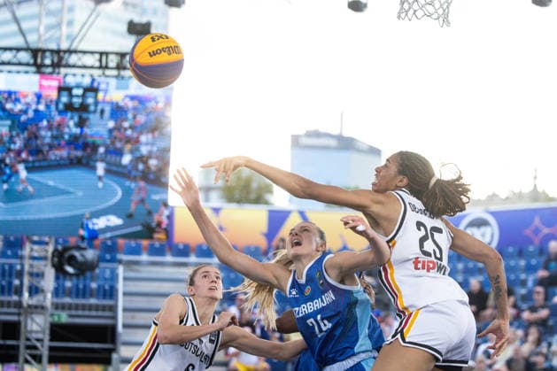 FIBA 3x3 World Cup Marie Reichert, Alexandra Mollenhauer, Ama Degbeon during FIBA 3x3 World Cup Germany vs Azerbaijan match in Warsaw, Poland, on June 6, 2026 Warsaw Poland  Copyright: xFotoxOlimpikx originalFilename:jastrzebowski-fiba3x3w260606_npPv9.jpg