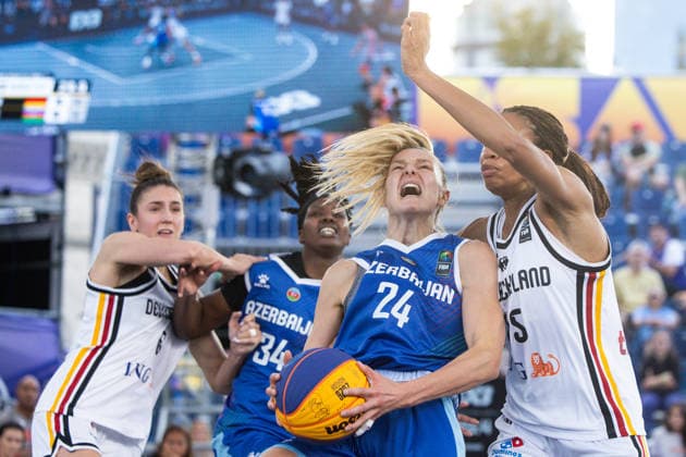 FIBA 3x3 World Cup Alexandra Mollenhauer, Ama Degbeon during FIBA 3x3 World Cup Germany vs Azerbaijan match in Warsaw, Poland, on June 6, 2026 Warsaw Poland  Copyright: xFotoxOlimpikx originalFilename:jastrzebowski-fiba3x3w260606_npWcK.jpg