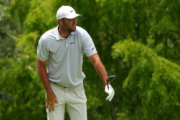 DUBLIN, OH - JUNE 06: Scottie Scheffler of the United States plays his shot from the second tee during third round of the Memorial Tournament on June 06, 2026 at the Muirfield Village Golf Club in Dublin, Ohio. (Photo by Jason Mowry Icon Sportswire) GOLF: JUN 06 PGA, Golf Herren the Memorial Tournament presented by Workday EDITORIAL USE ONLY Icon260606023