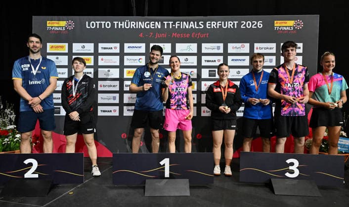 Ceremony-Mixed-TT-TT-Finals_2026_Erfurt-6040A - LOTTO Thüringen TT-Finals 2026 in Erfurt. Deutsche Meisterschaften der Damen und Herren am 6. Juni 2026 in der Messe Erfurt. Ceremony-Mixed-TT-TT-Finals_2026_Erfurt-6040A - LOTTO Thüringen TT-Finals 2026 in Erfurt. Deutsche Meisterschaften der Damen und Herren am 6. Juni 2026 in der Messe Erfurt. Erfurt Messe Erfurt Thüringen Deutschland