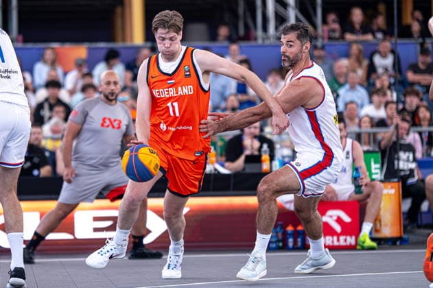 Warszawa 06.06.2026. 3x3 Basketball World Cup Day 6 in Warsaw, Poland. Serbia - Netherlands match --- Mistrzostwa Swiata w koszykowce 3x3 Dzien 6 w Warszawie. Mecz Serbia - Holandia Persons Shown : Adriaan Van Tilborg Nemanja Barac Fot. Kai Taller Arena Akcji NEWSPIX.PL --- newspix.pl 