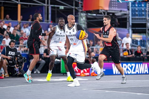Warszawa 06.06.2026. 3x3 Basketball World Cup Day 6 in Warsaw, Poland. Austria - Germany match --- Mistrzostwa Swiata w koszykowce 3x3 Dzien 6 w Warszawie. Mecz Austria - Niemcy Persons Shown : Kevin Bryant Fot. Kai Taller Arena Akcji NEWSPIX.PL --- newspix.pl 