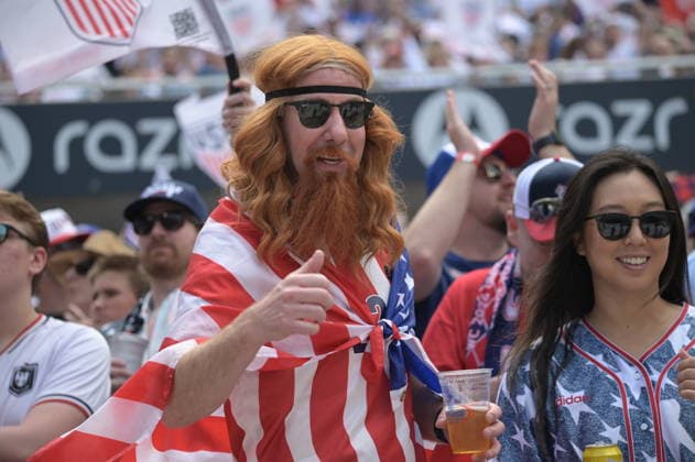 USA v Germany - International Friendly, Länderspiel, Nationalmannschaft CHICAGO, ILLINOIS - JUNE 6: Fans show support to their teams during International Friendly match between United States and Germany at Soldier Field in Chicago, Illinois, United States on June 6, 2026. Jacek Boczarski Anadolu Illinois United States. Editorial use only. Please get in touch for any other usage.  Copyright: x2026xAnadoluxJacekxBoczarskix