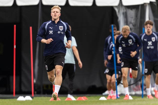 SOCCER - FIFA World Cup, WM, Weltmeisterschaft, Fussball 2026, preview SANTA BARBARA,CALIFORNIA,USA,06.JUN.26 - SOCCER - FIFA World Cup 2026, USA, Mexico, Canada, preview, Oesterreichischer Fussball-Bund, training team AUT. Image shows Xaver Schlager (AUT).  GEPAxpictures xArminxRauthner