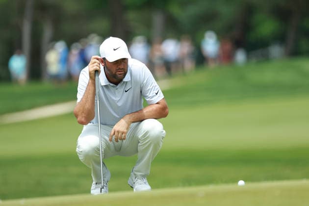 The Memorial Tournament DUBLIN, OHIO - JUNE 06: Scottie Scheffler lines up his putt on the 6th green during the third round of The Memorial Tournament presented by Workday at Muirfield Village Golf Club in Dublin, Ohio, USA on Saturday, June 6, 2026. Dublin Ohio United States  Copyright: xJorgexLemusx originalFilename:lemus-thememor260606_npSnO.jpg