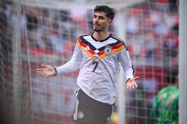 Fussball WM 2026 Testspiel im Chicago 06.06.2026 USA - Deutschland JUBEL Deutschland; Torschuetze zum 0-1 Kai Havertz