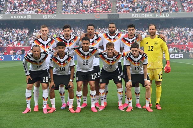 CHICAGO, IL - JUNE 06: Germany poses for the starting eleven photo prior to a friendly match between the United States and Germany on June 6, 2026, at Soldier Field in Chicago, IL. (Photo by Patrick Gorski Icon Sportswire) SOCCER: JUN 06 USA vs Germany EDITORIAL USE ONLY Icon260606001