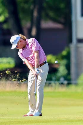 MADISON, WI - JUNE 06: Miguel Ángel Jiménez from Spain hits his second shot on the tenth fairway during the second round of the PGA, Golf Herren Tour Champions American Family Insurance Championship golf tournament on June 6, 2026 at TPC Wisconsin Golf Course in Madison, WI. (Photo by Lawrence Iles Icon Sportswire) GOLF: JUN 06 PGA TOUR Champions American Family Insurance Championship EDITORIAL USE ONLY Icon2606060022
