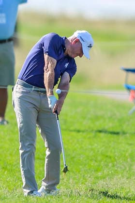 MADISON, WI - JUNE 06: Steve Flesch from Union, KY hits his second shot on the first fairway during the second round of the PGA, Golf Herren Tour Champions American Family Insurance Championship golf tournament on June 6, 2026 at TPC Wisconsin Golf Course in Madison, WI. (Photo by Lawrence Iles Icon Sportswire) GOLF: JUN 06 PGA TOUR Champions American Family Insurance Championship EDITORIAL USE ONLY Icon2606060062
