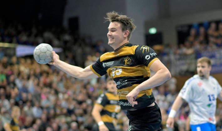 06.06.2026, Dresdens Jannik Dutschke wirft, Handball, 2. Bundesliga, letzter Spieltag der Saison, HC Elbflorenz Dresden -Dessau-Rosslauer HV, (c) Dresden