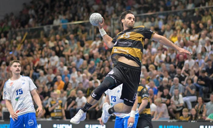06.06.2026, Dresdens Sebastian Greß erfolgreich, Handball, 2. Bundesliga, letzter Spieltag der Saison, HC Elbflorenz Dresden -Dessau-Rosslauer HV, (c) Dresden