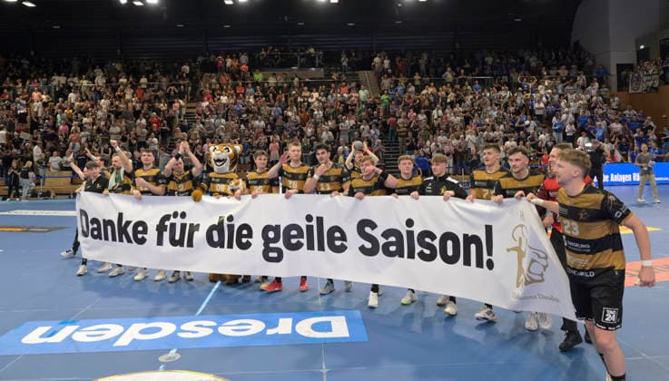 06.06.2026, Danke für die geile Saison , Elbflorenz verabschiedet sich von den Fans und Zuschauern, Handball, 2. Bundesliga, letzter Spieltag der Saison, HC Elbflorenz Dresden -Dessau-Rosslauer HV, (c) Dresden