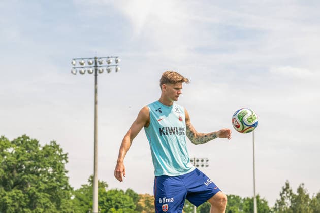 260606 David Moller Wolfe of the Norwegian national football team at a training session during day -5 of the FIFA World Cup, WM, Weltmeisterschaft, Fussball 2026 on June 6, 2026 in Greensboro. Photo: Vegard Grott BILDBYRAN kod VG VG0941 bbeng fotball football soccer fotboll fifa world cup vm fotball-vm norge norway trening träning training practice precamp pre-camp Copyright: VEGARDxGRoTT BB260606VG028